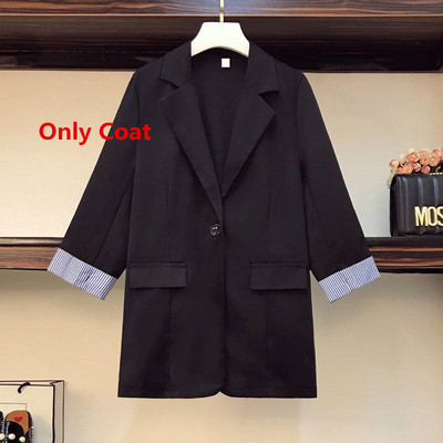 2022-es koreai nyári vékony blézernadrág 1 vagy 3 részes női alkalmi bő fekete öltöny kabát lábszárig érő egyenes nadrág ruhák