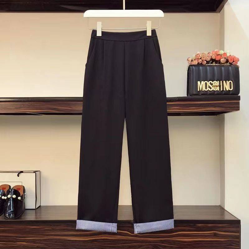 2022-es koreai nyári vékony blézernadrág 1 vagy 3 részes női alkalmi bő fekete öltöny kabát lábszárig érő egyenes nadrág ruhák