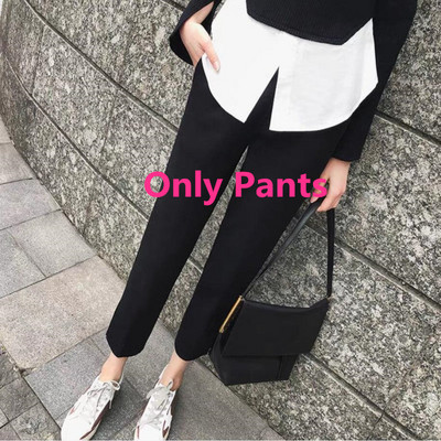 Koreai női kecses blézer hosszú nadrág kétrészes szett tavaszi őszi irodai hölgy fekete öltöny kabát nadrág ruhák munkaruhák