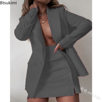 Plus Size 5XL Σετ 2 τεμαχίων Γυναικεία streetwear Χρώματα καραμέλα Basic Blazer σετ Παλτό + Πουκάμισα Λεπτό κοστούμι γραφείου Σακάκι Γυναικεία ρούχα