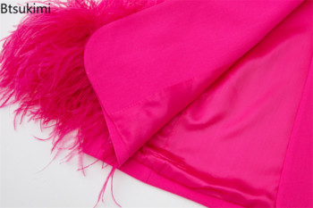 Νέα γυναικεία διακόσμηση με φτερά ίσιο κοστούμι Σακάκι μόδας ιδιοσυγκρασίας Κουμπί Γυναικείο Μονόχρωμο σακάκι δύο τεμαχίων Γυναικείο
