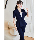 Nyári divat blézer női üzleti öltönyök 2 részes nadrág és felső szettek nadrágkosztümök női dzsekik Munka irodai egyenruha