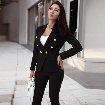Επαγγελματικό OL Temperament Slim κοστούμι Γυναικεία Κορεάτικη μόδα Vintage Blazer Παντελόνι Small Leg 2 τμχ Φθινοπωρινές γυναικείες στολές Σετ γραφείου
