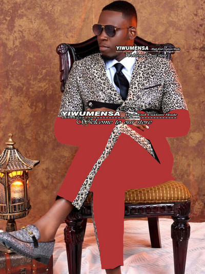 Fekete/arany leopárd öltönyök férfi karcsú szabású, hétköznapi, kétsoros kabát, nadrág dizájn, legújabb dohányzó vőlegény blézer Traje De Hombre