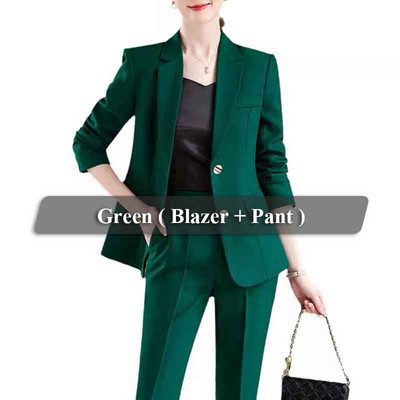 Lenshin 2 részes, kiváló minőségű női nadrágkosztüm, divatos formális női irodai munka, kék üzleti, kétgombos blézer szettek