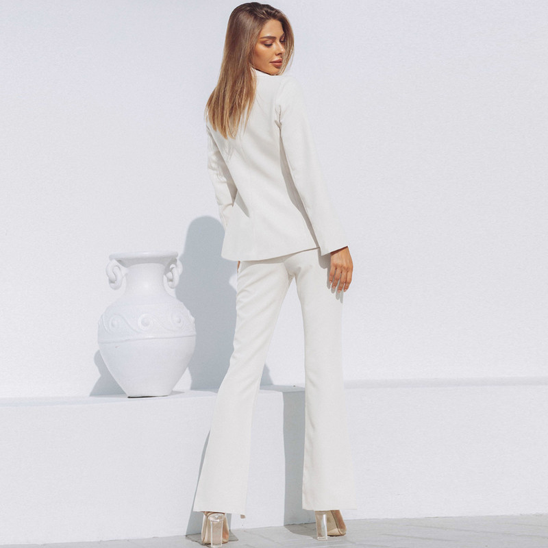 Irodai karrierruha női egyszálú és blézer széles szárú nadrág, 2 részes készletek 2022 őszi-téli divatos temperamentumos öltönykészlet