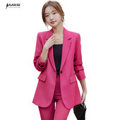 Rózsapiros öltönyök, női divat, 2023 új tavaszi temperamentum, professzionális formális blézer és nadrág irodai női munkaruha fekete