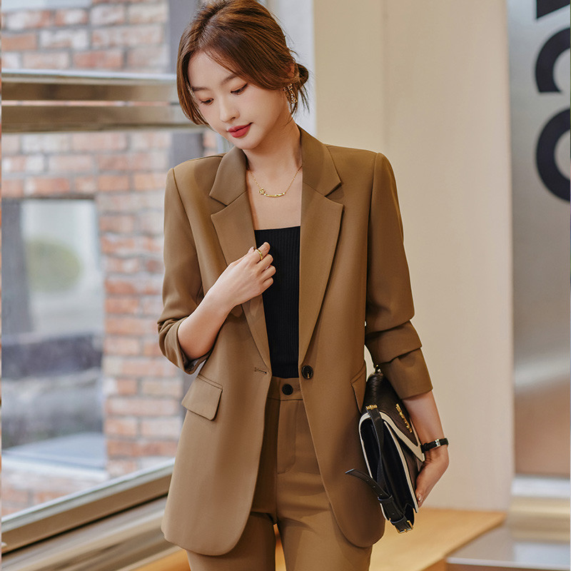 Rózsapiros öltönyök, női divat, 2023 új tavaszi temperamentum, professzionális formális blézer és nadrág irodai női munkaruha fekete