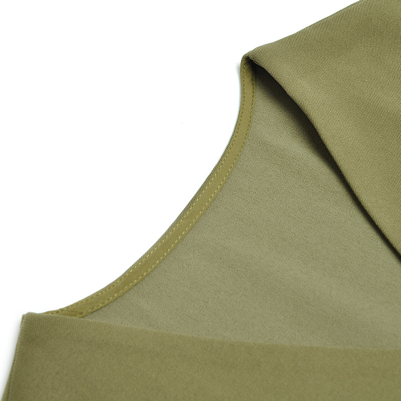 V-nyakú lámpás, hosszú ujjú fűzős becsomagolás szabálytalan felső, egyenes nadrág divatos szett új