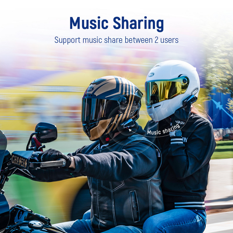 Lexin B4FM-X „Bluetooth“ motociklo domofono šalmo ausinės, BT 5.0 belaidžio ryšio vidinis ryšys, muzikos bendrinimas, 10 motociklininkų