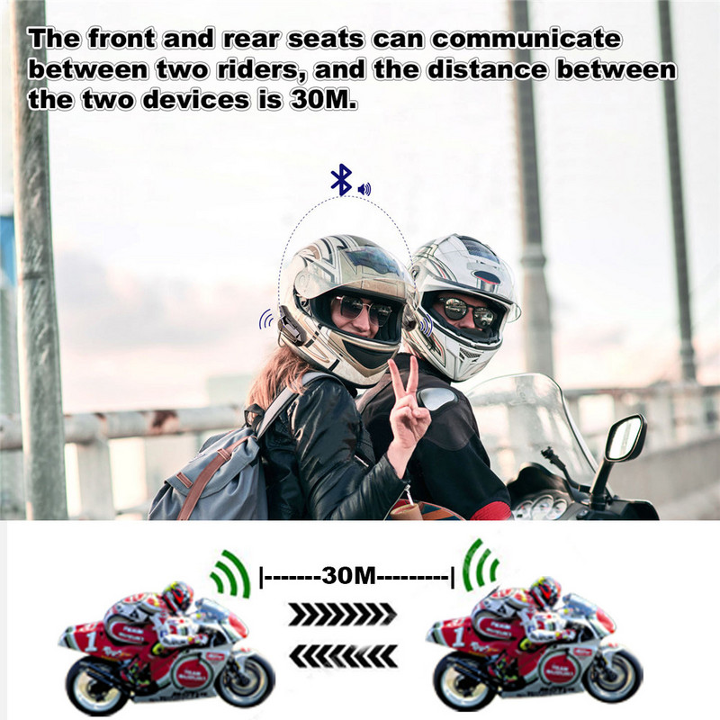 2szett/1szett motoros sisak Intercom BT V5.0 motorkerékpár vezeték nélküli fejhallgató interfon hangszóró kihangosító Bluetooth walkie sisak talkie
