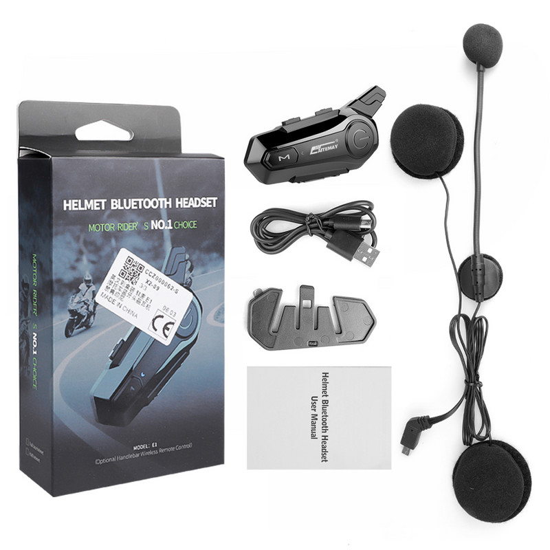 2szett/1szett motoros sisak Intercom BT V5.0 motorkerékpár vezeték nélküli fejhallgató interfon hangszóró kihangosító Bluetooth walkie sisak talkie