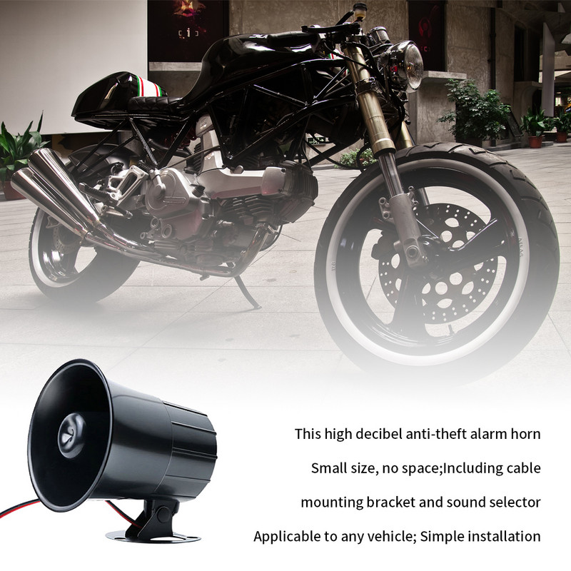 12 VDC SIGNALAVIMO SIRENA Laidinė pavojaus signalo sirena garso signalas, skirtas namų signalizacijos sistemos apsaugai Garsus garsas Sirena 110DB