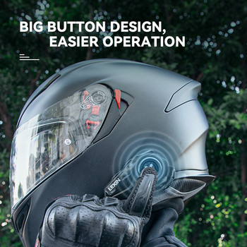 Нов Lexin G2 мотоциклетна домофонна каска за 2022 г. Bluetooth слушалки, комуникатор за свободни ръце До 6 ездачи Интерфон с FM радио