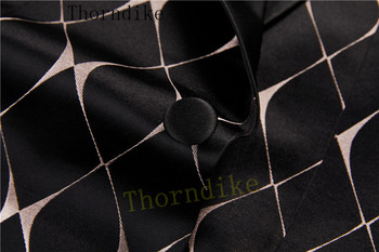 Thorndike 2022 Мъжки костюм Моден официален бизнес Slim Fit Блейзъри от 3 части Мъжки смокинг Сватбени мъжки костюми Костюм за младоженеца