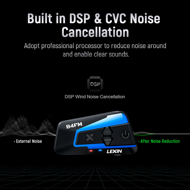Lexin LX-B4FM-X márka 10 lovas számára Intercom Motorkerékpár Bluetooth sisak fejhallgatók BT Moto Intercomunicador FM rádióval