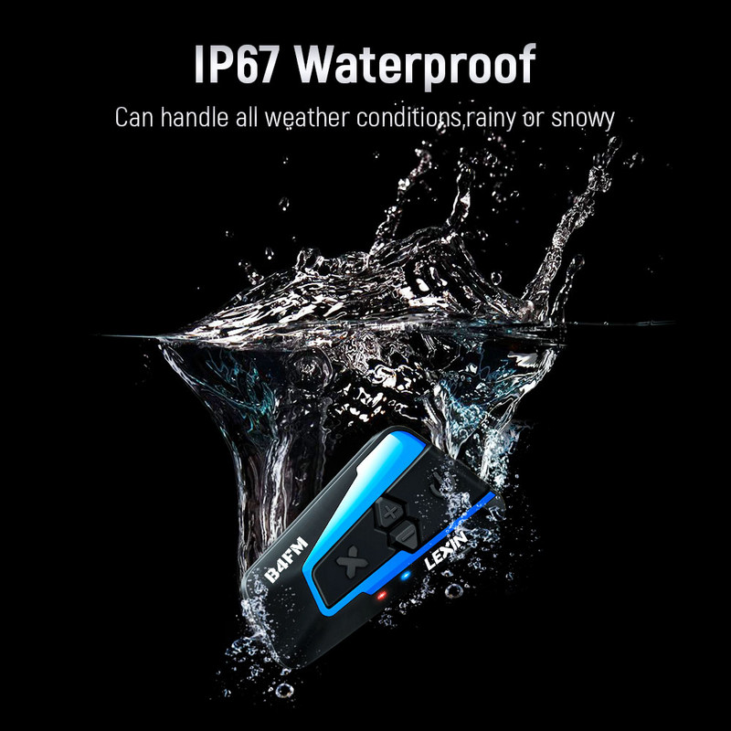 Lexin LX-B4FM-X márka 10 lovas számára Intercom Motorkerékpár Bluetooth sisak fejhallgatók BT Moto Intercomunicador FM rádióval