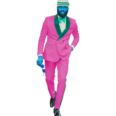 Kétsoros vőfély bordó mintás vőlegény szmoking kendő bársony hajtóka férfi öltöny esküvői ( kabát + nadrág + nyakkendő )