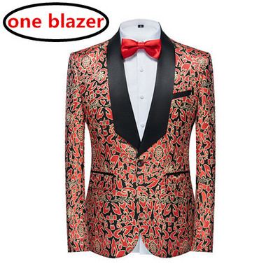 Brit stílusú öltöny 2 részes klasszikus fekete/piros/királykék divatpalota esküvői bankett vőlegény férfi jacquard blézerek és nadrágok