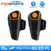Fodsports BT-S2 Pro motoros sisak kaputelefon motoros vezeték nélküli bluetooth headset vízálló 1000m BT 5.0 Interphone FM Type-C