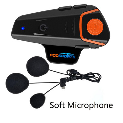 Fodsports BT-S2 Pro motoros sisak kaputelefon motoros vezeték nélküli bluetooth headset vízálló 1000m BT 5.0 Interphone FM Type-C