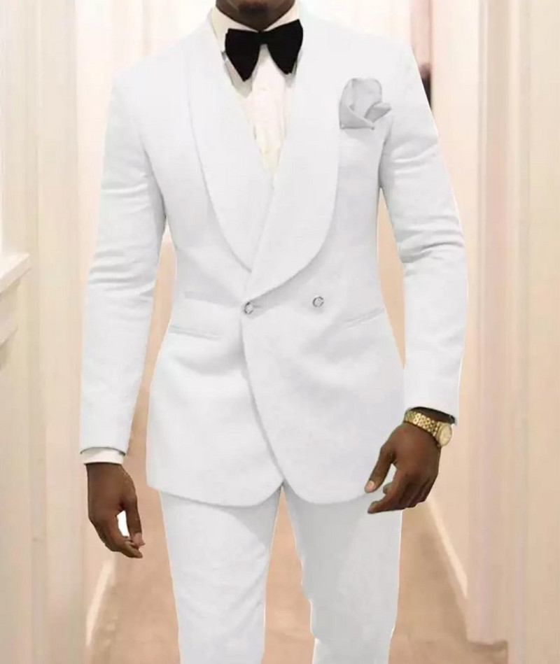 2022-es formális fekete 2 részes férfi karcsúsított jacquard öltöny Slim Fit kendő hajtóka Vőlegény esküvői szmoking báli esküvői férfi ruha