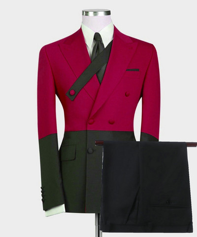 2022-es fekete-fehér divatos, kétsoros, karcsú szabású üzleti öltöny férfiaknak Egyedi gyártású báli blézer vőlegény, legjobb férfi esküvői öltöny