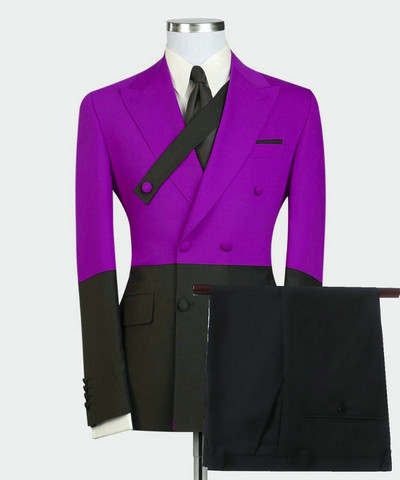 2022-es fekete-fehér divatos, kétsoros, karcsú szabású üzleti öltöny férfiaknak Egyedi gyártású báli blézer vőlegény, legjobb férfi esküvői öltöny