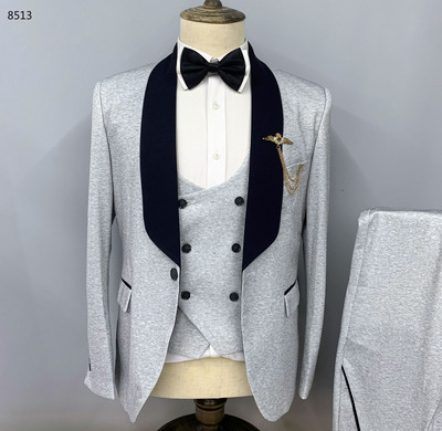 3 db öltöny szett blézer kabát nadrág mellény / 2022 divat új férfi alkalmi butik üzleti karcsú gyapjú vékony kabát nadrág