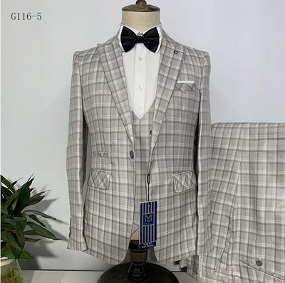 3 db öltöny szett blézer kabát nadrág mellény / 2022 divat új férfi alkalmi butik üzleti karcsú gyapjú vékony kabát nadrág