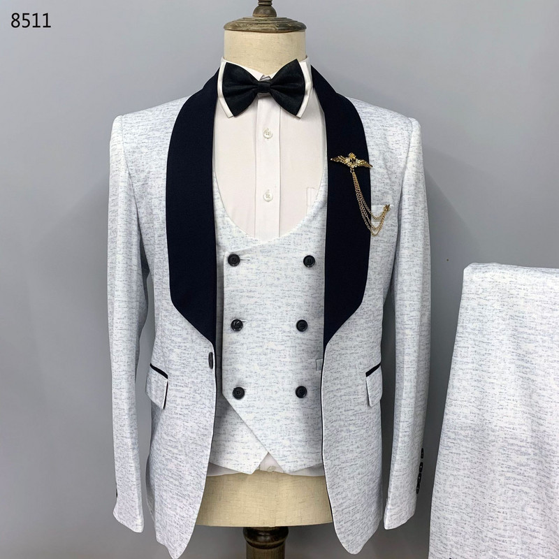 3 db öltöny szett blézer kabát nadrág mellény / 2022 divat új férfi alkalmi butik üzleti karcsú gyapjú vékony kabát nadrág