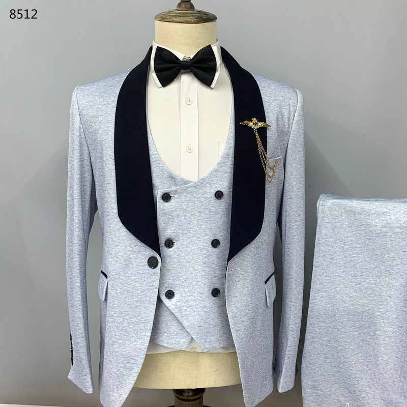 3 db öltöny szett blézer kabát nadrág mellény / 2022 divat új férfi alkalmi butik üzleti karcsú gyapjú vékony kabát nadrág