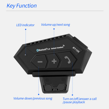 Мотоциклетна каска Слушалки Bluetooth 5.0+CSR Слушалки 2000mah Батерия против смущения Хендсфри за цяла/половин лицева каска