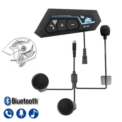 Căști Bluetooth 5.0 pentru cască Căști pentru motociclete Mâini libere Moto Motociclete Motocicletă Căști interfon fără fir