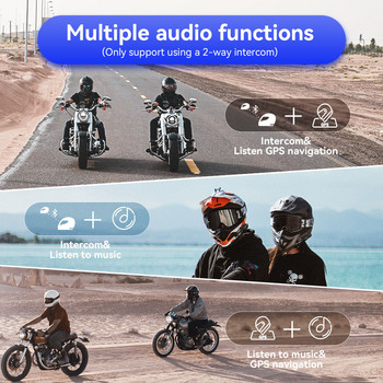 2022 Lexin-GTX мотоциклет Bluetooth домофон и каска Поддръжка на слушалки Говорете и слушайте музика Дизайн с големи бутони 10 Rider 2000M
