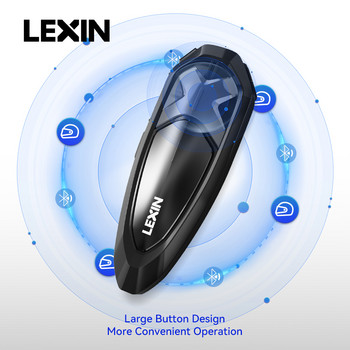 2022 Lexin-GTX мотоциклет Bluetooth домофон и каска Поддръжка на слушалки Говорете и слушайте музика Дизайн с големи бутони 10 Rider 2000M