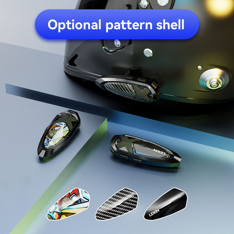 2022 Lexin-GTX motorkerékpár Bluetooth kaputelefon és sisak fejhallgató támogatás Beszélgetés és zenehallgatás Nagy gombos kivitel 10 Rider 2000M