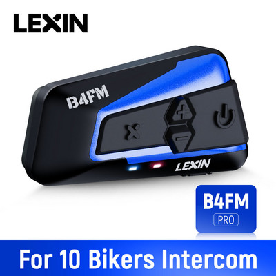 Lexin B4FM-X Intercomunicadores de Casco Moto BT5.0 motoros kaputelefon sisak fejhallgatók vízálló FMRadio és 850mAh akkumulátor 1 db
