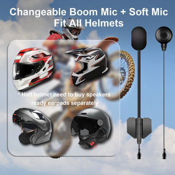 FreedConn TCOM-SC Мотоциклетен домофон Безжичен Bluetooth 5.0 Каска Слушалки BT Интерфон LCD дисплей FM радио Споделяне на музика