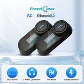 Freedconn TCOM SC Intercom motoros sisak Vezeték nélküli Bluetooth headset Intercomunicador Moto LCD kijelző FM rádió zenemegosztás