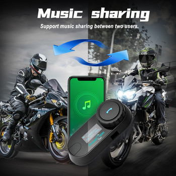 Freedconn TCOM SC Intercom Мотоциклетна каска Безжична Bluetooth слушалка Intercomunicador Moto LCD дисплей FM радио Споделяне на музика