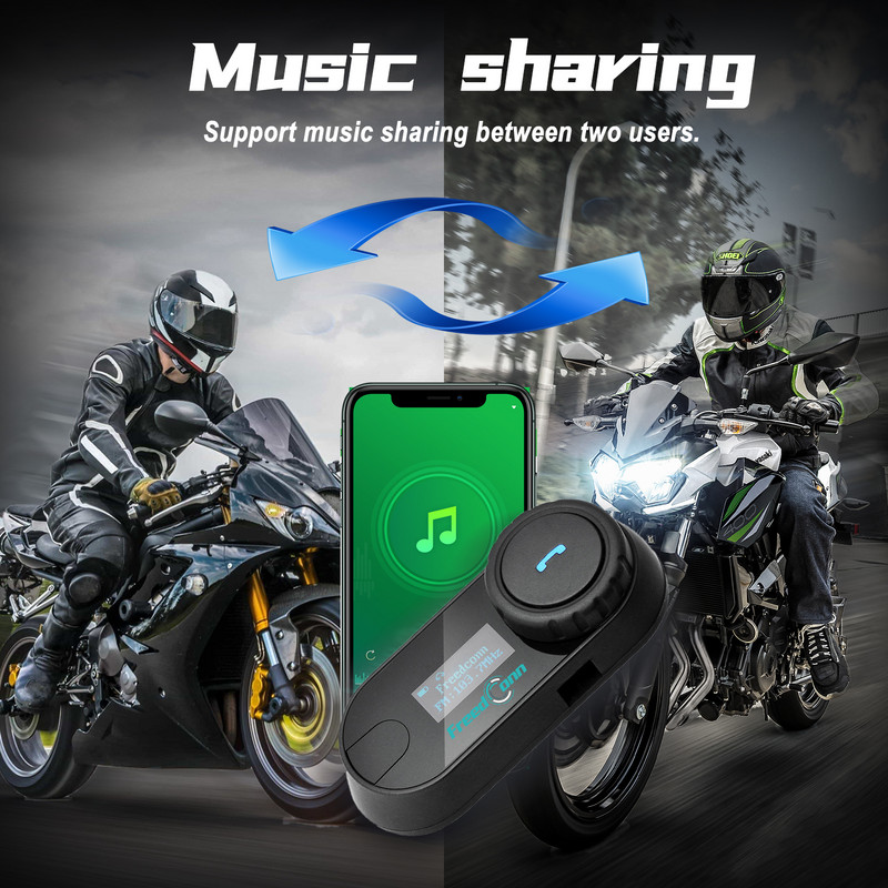 Freedconn TCOM SC Intercom motoros sisak Vezeték nélküli Bluetooth headset Intercomunicador Moto LCD kijelző FM rádió zenemegosztás