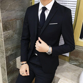 Ανδρικά κοστούμια Blazer Slim επαγγελματικό επίσημο φόρεμα Γιλέκο γαμπρού Ανδρικό κοστούμι Εξαιρετικό σετ γραφείου Weeding Thin Blazer