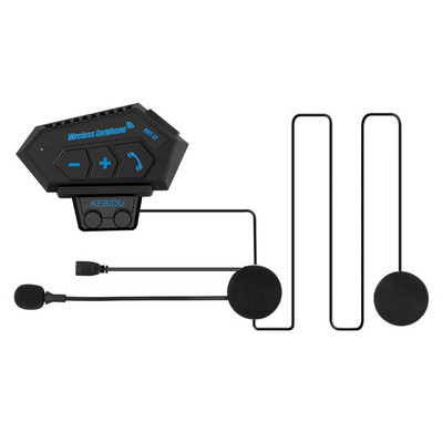 Kebidumei Motorkerékpár vezeték nélküli Bluetooth vízálló sisak fejhallgató kihangosító Tel Call Kit Sztereó Interferencia gátló BT fülhallgató