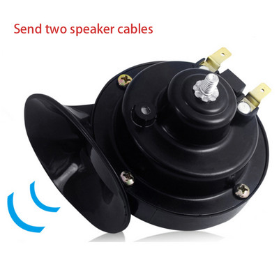 12V 48V 60V Motorcycle Waterproof snail horn Super sound monophonic Scooters Motorcycle accessories electric moped horn Black