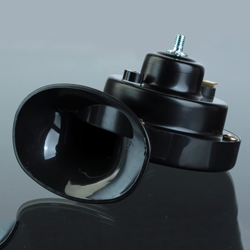 12V 48V 60V Motorkerékpár Vízálló csigakürt Szuper hang monofonikus Robogók Motorkerékpár tartozékok elektromos moped kürt Fekete