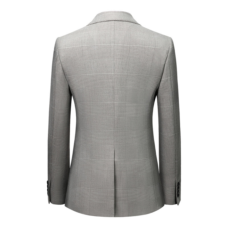 Plyesxale szürke kockás öltönyök férfiaknak, kiváló minőségű háromrészes férfi esküvői öltönyök báli parti ruha vacsora karácsonyi öltöny férfi Q1117