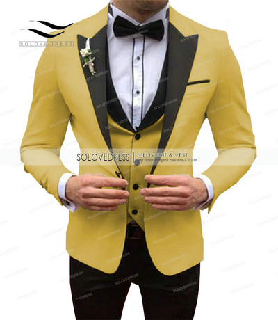 Férfi fehér öltönyök, karcsú szabású, 3 részes üzleti dzseki szmoking blézer úriember esküvői vőlegény báli esti parti iskolába