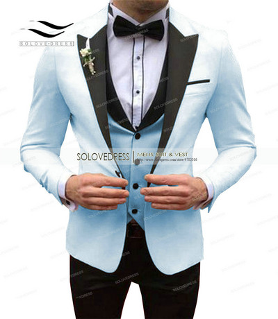 Férfi fehér öltönyök, karcsú szabású, 3 részes üzleti dzseki szmoking blézer úriember esküvői vőlegény báli esti parti iskolába