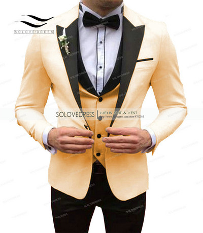 Férfi fehér öltönyök, karcsú szabású, 3 részes üzleti dzseki szmoking blézer úriember esküvői vőlegény báli esti parti iskolába